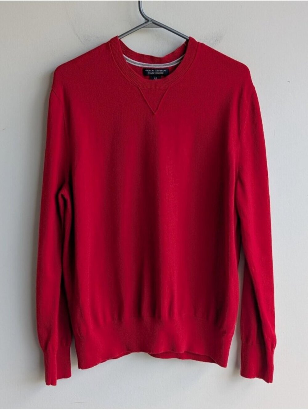 Banana Republic Cashmere/Cotton Men's Red Crewneck Sweater